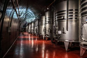 Vats within a brewery